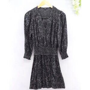 Rails Women's Zana Dress Long Sleeve Charcoal Gray Abstract Animal Print Sz Xs